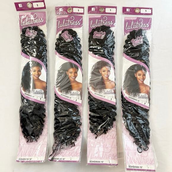 New Sensationnel Lulutress Bohemian 18” 1 Crochet Hair Extensions (4 Pack) - Picture 2 of 2